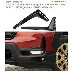 Carbon Fiber Front Fog Lamp Grille Vent Trim Cover for 2021-2023 Ridgeline & 202